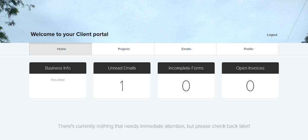 Dubsado Client Portal Interface Client Management Features