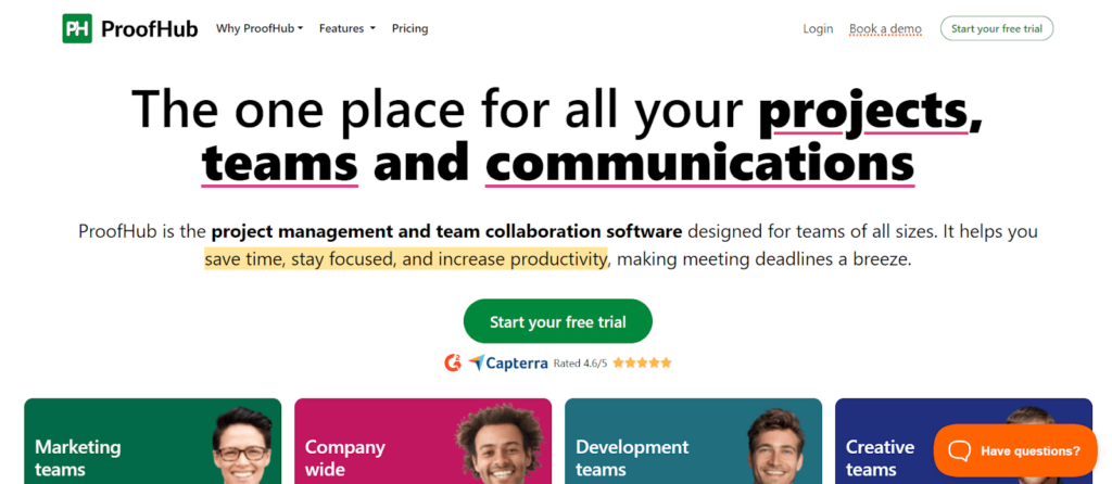 proofhub project management software for designers