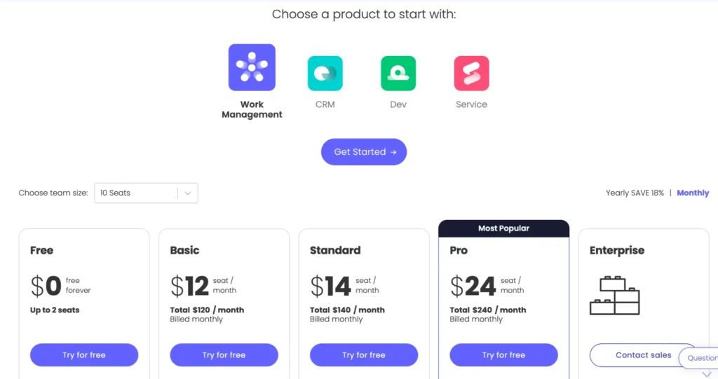 Monday.com pricing